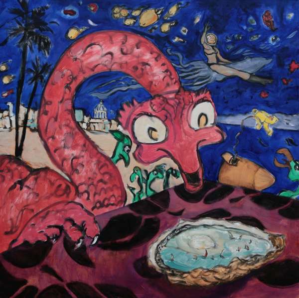 L'huître - 100x100 - huile sur toile